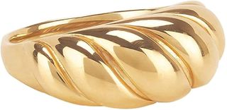 Vlinras + Gold Croissant Dome Signet Ring
