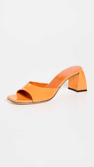By Far + Romy Patent Leather Sandals