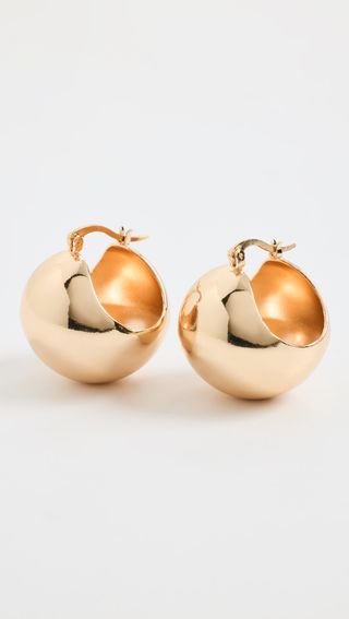 By Adina Eden + Solid Graduated Button Hoop Earrings