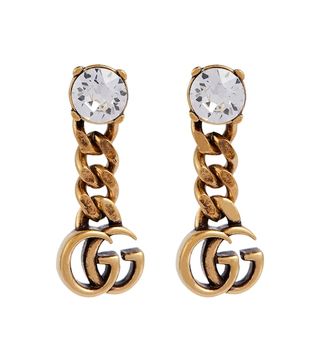 Gucci + GG Crystal-Embellished Drop Earrings