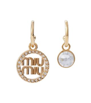 Miu Miu + Logo Crystal-Embellished Earrings