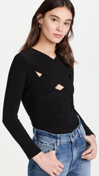 Norma Kamali + Long Sleeve Top