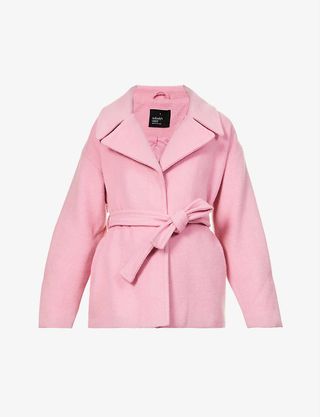 Nobody’s Child + Pink Hadrian Belted Short Wool Coat