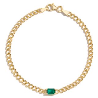 Brilliant Earth + 14K Yellow Gold Lia Lab Created Emerald Chain Bracelet