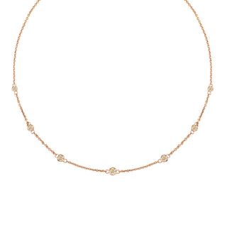 Brilliant Earth + 14K Rose Gold Grace Light Brown Diamond Strand Necklace