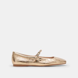 Dolce Vita + Reyes Ballet Flats Gold Distressed Leather