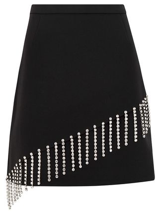 Christopher Kane + Black Crystal-Embellished Mini Skirt