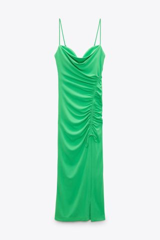 Zara + Midi Dress With Draped Detail