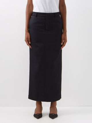 Raey + Textured Twill Maxi Skirt