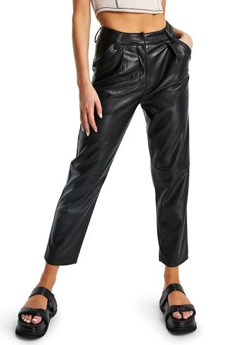 Topshop + Faux Leather Trousers