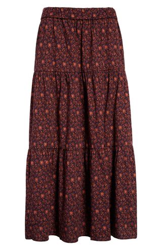 Madewell + Orchard Floral Tiered Maxi Skirt