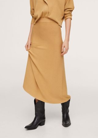 Mango + Long Knitted Skirt