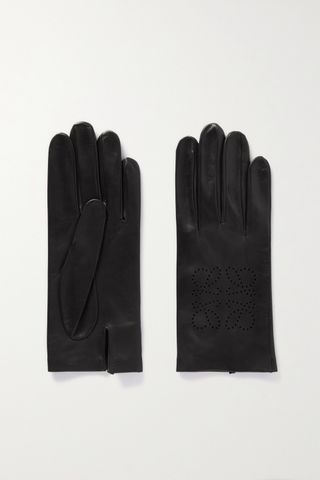 Loewe + Anagram Perforated Leather Gloves