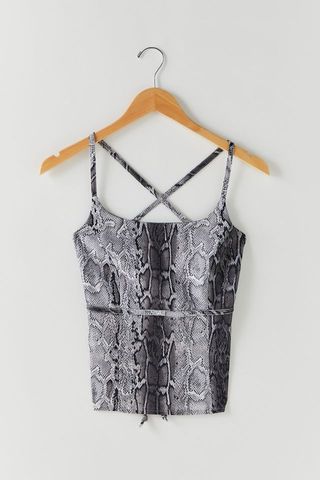 Urban Outfitters Vintage + Snake Print Tie-Back Top