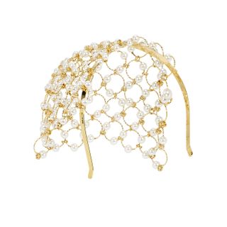 Rosantica + Siviglia Pearl-Embellished Gold-Tone Headband