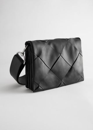 & Other Stories + Leather Diamond Braided Crossbody Bag