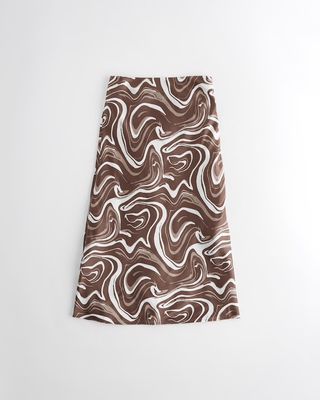 Hollister + High-Rise Printed Maxi Skirt