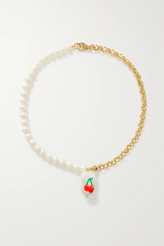 Martha Calvo + Jackpot Gold-Plated Pearl Necklace