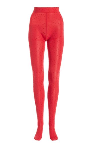 Alex Perry + Rane Crystal-Embellished Stretch-Jersey Tights