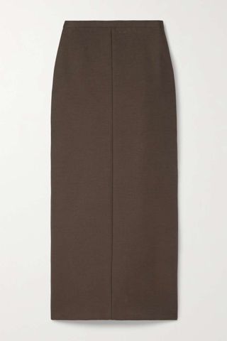 The Row + Matias Cotton and Wool-Blend-Twill Midi Skirt