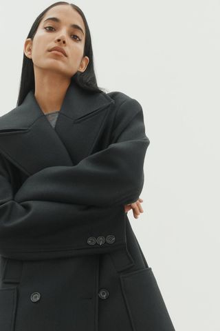 H&M + Oversized Wool-Blend Pea Coat