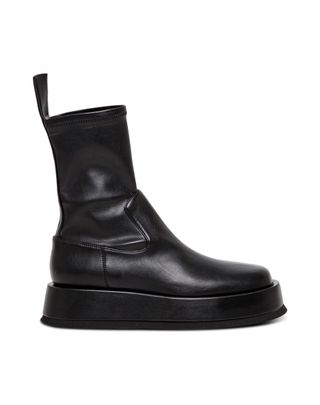 Gia Borghini + Chunky Black Leatheret Boots
