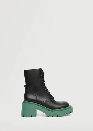 Mango + Contrast-Sole Ankle Boots
