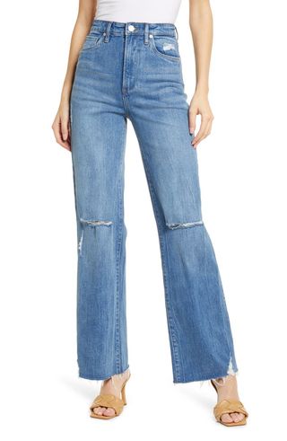BlankNYC + Franklin Ribcage Ripped High Waist Bootcut Jeans