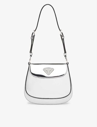 Prada + Cleo Logo-Plaque Crossbody Bag