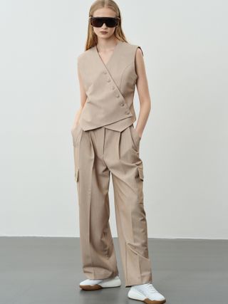 Source Unknown + Wide Cargo Suit Pants