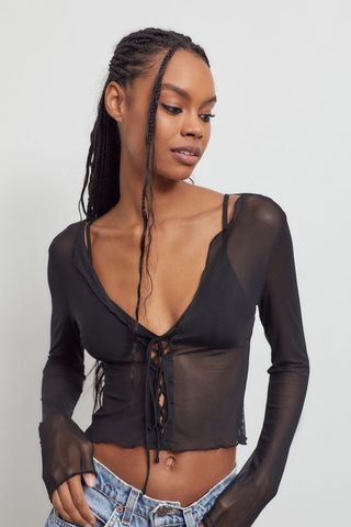 Lioness + First Date Lace-Up Blouse