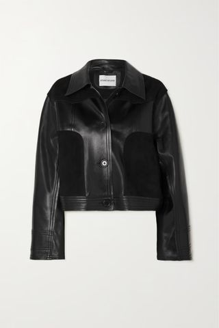 Stand Studio + California Suede-Paneled Leather Jacket