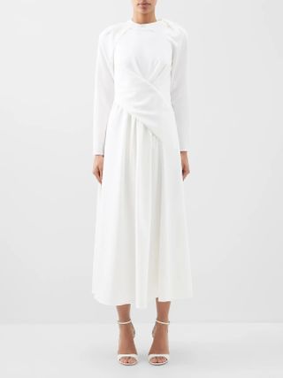 E.Stott + Susannah Detachable-Sleeve Midi Dress