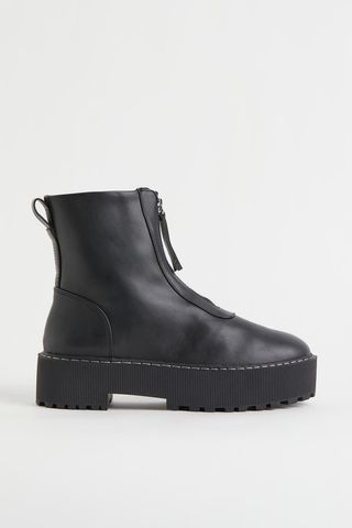 H&M + Chunky Zip-Front Boots