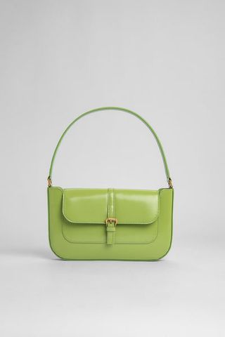 By Far + Miranda Lime Green Semi-Patent Leather Bag