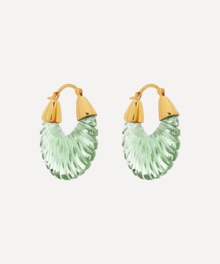 Shyla + Gold-Plated Etienne Glass Hoop Earrings