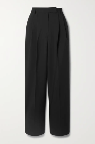 The Frankie Shop + Bea Pleated Crepe Straight-Leg Pants