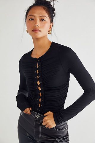 Free People + Bella Lace-Up Top