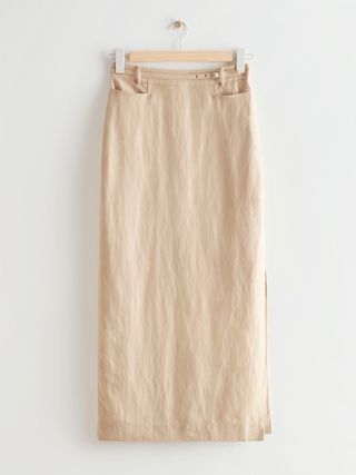 & Other Stories + Belted Silk Midi Skirt
