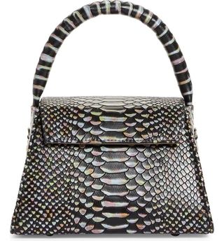 Anima Iris + Zaria Croc Embossed Leather Top Handle Bag