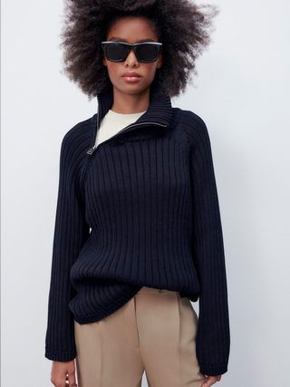 Zara + Side Zip Knit Sweater