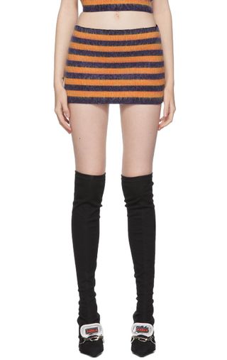 AGR + Stripe Brushed Knit Mini Skirt
