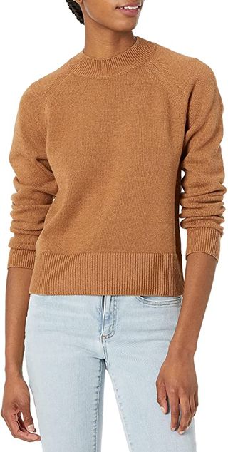Daily Ritual + 100% Cotton Mock-Neck Sweater