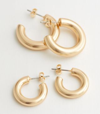& Other Stories + Chunky Open Hoop Earring Set