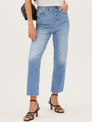 M&S Collection + High Waisted Straight Leg Jeans