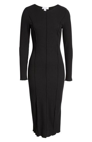 Topshop + Exposed Seam Long Sleeve Body-Con Dress