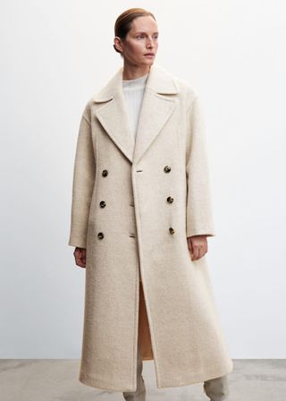 Mango + Double-Breasted Wool Coat