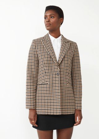 & Other Stories + Single Button Tweed Blazer