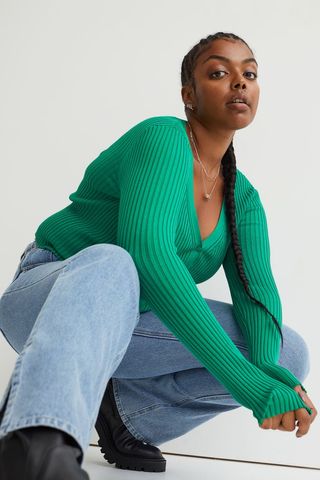 H&M + Rib-Knit Cardigan