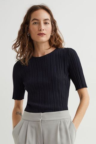 H&M + Rib-Knit Top